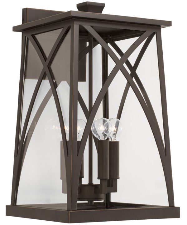 Marshall 4-Light Outdoor Wall-Lantern Rain or Shine - Oiled Bronze For Sale