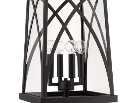 Marshall 4-Light Outdoor Post-Lantern Rain or Shine - Black Online Hot Sale