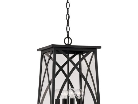 Marshall 4-Light Outdoor Hanging-Lantern Rain or Shine - Black Fashion