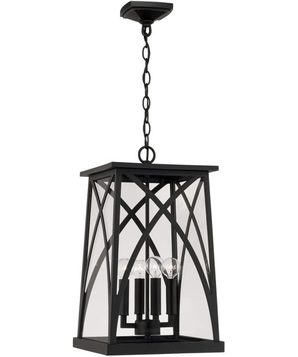 Marshall 4-Light Outdoor Hanging-Lantern Rain or Shine - Black Fashion