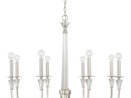 Laurent 8-Light Chandelier Polished Nickel on Sale