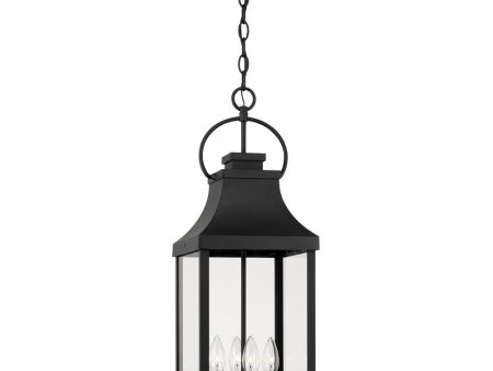 Bradford 4-Light Outdoor Hanging-Lantern Rain or Shine - Black Supply