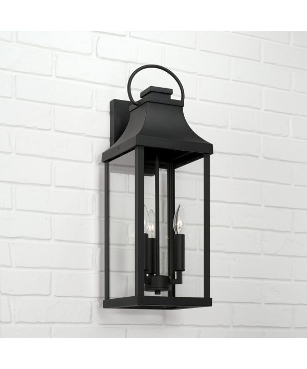 Bradford 3-Light Outdoor Wall-Lantern Rain or Shine - Black For Cheap