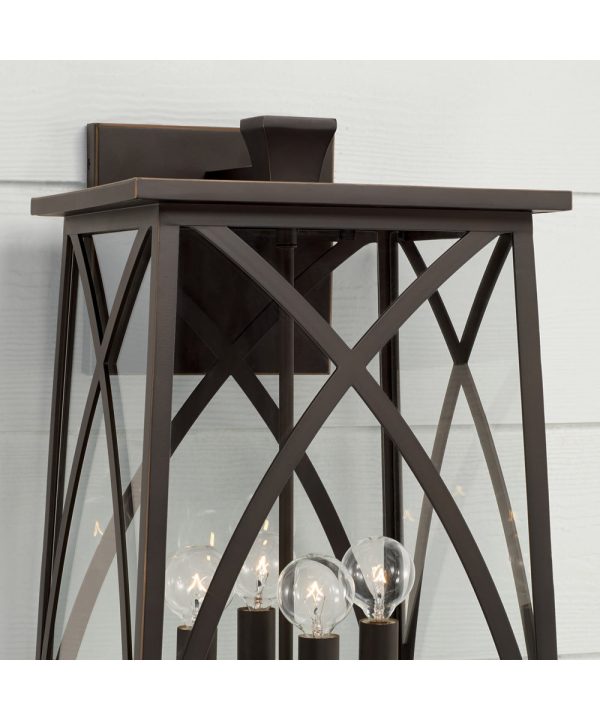 Marshall 4-Light Outdoor Wall-Lantern Rain or Shine - Oiled Bronze For Sale