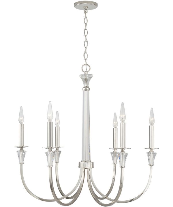 Laurent 6-Light Chandelier Polished Nickel Fashion