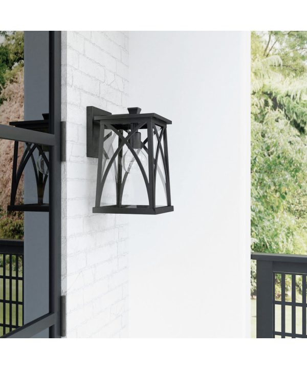 Marshall 1-Light Outdoor Wall-Lantern Rain or Shine - Black Supply