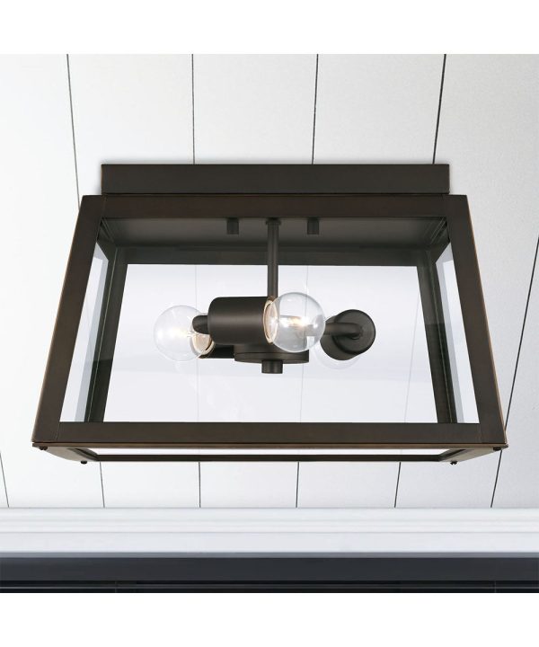 Leighton 3-Light Outdoor Flush Rain or Shine - Oiled Bronze Discount