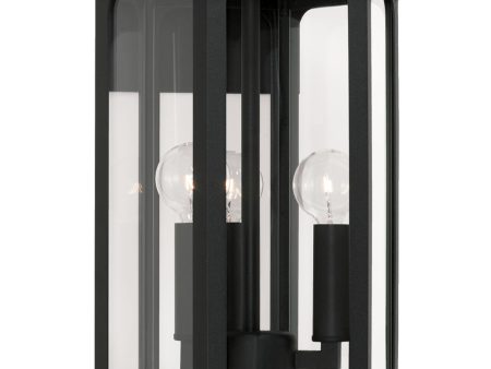 Walton 3-Light Outdoor Wall-Lantern Rain or Shine - Black Online