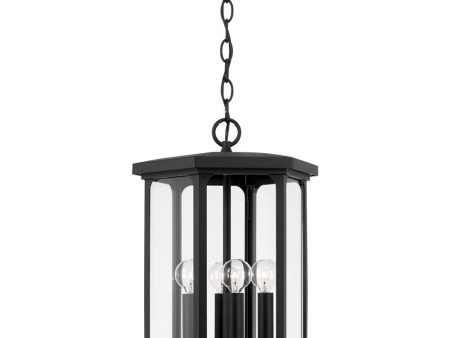 Walton 4-Light Outdoor Hanging-Lantern Rain or Shine - Black Fashion