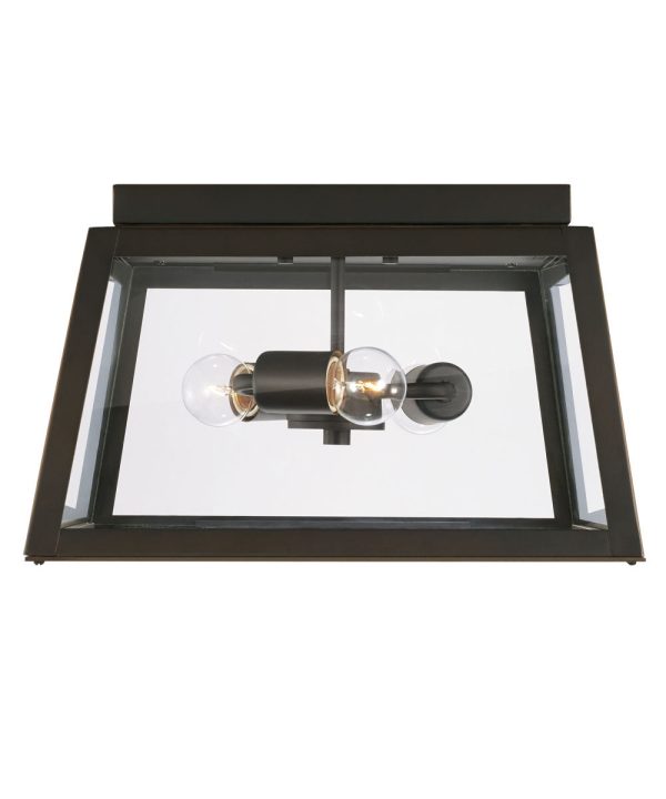 Leighton 3-Light Outdoor Flush Rain or Shine - Oiled Bronze Discount