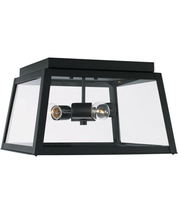 Leighton 3-Light Outdoor Flush Rain or Shine - Black For Cheap