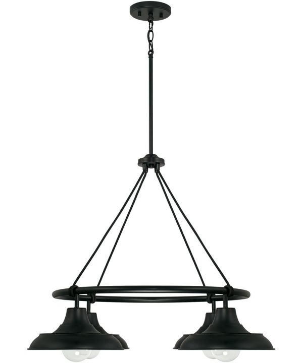 Jones 4-Light Chandelier Matte Black Online Sale