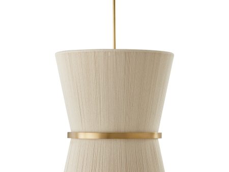 Cecilia 6-Light Foyer Bleached Natural Rope and Patinaed Brass Discount