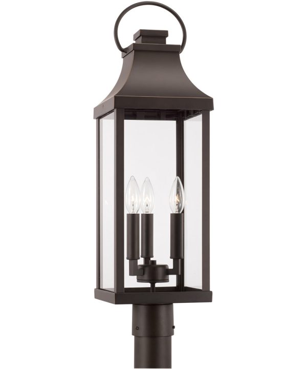 Bradford 3-Light Outdoor Post-Lantern Rain or Shine - Oiled Bronze Discount