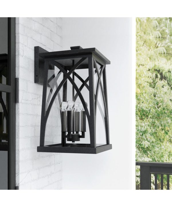 Marshall 4-Light Outdoor Wall-Lantern Rain or Shine - Black Online