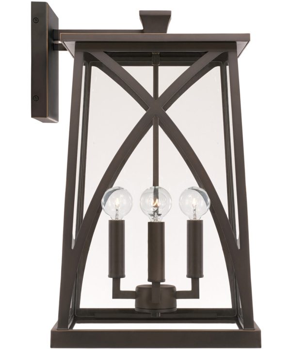 Marshall 4-Light Outdoor Wall-Lantern Rain or Shine - Oiled Bronze For Sale