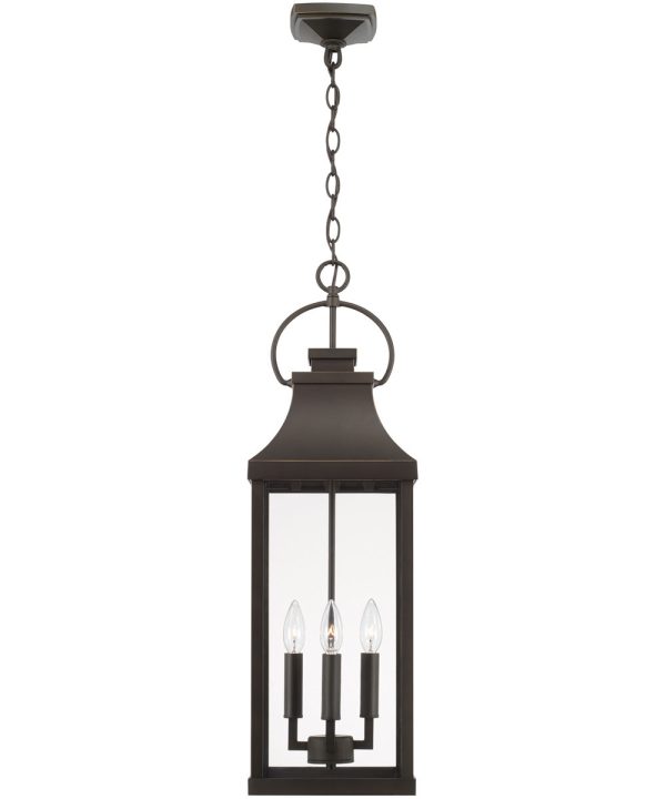 Bradford 4-Light Outdoor Hanging-Lantern Rain or Shine - Oiled Bronze Online Sale