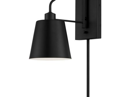 Alden 1-Light Sconce Matte Black Hot on Sale