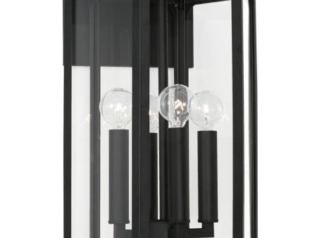 Walton 4-Light Outdoor Wall-Lantern Rain or Shine - Black Online Hot Sale