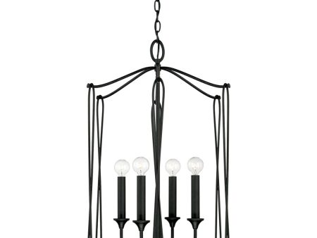 Bentley 4-Light Foyer Black Iron Fashion