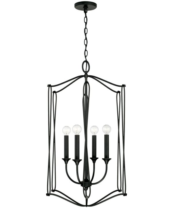 Bentley 4-Light Foyer Black Iron Fashion