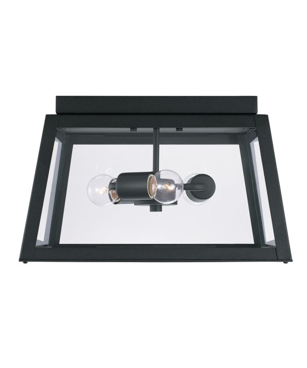 Leighton 3-Light Outdoor Flush Rain or Shine - Black For Cheap