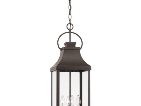 Bradford 4-Light Outdoor Hanging-Lantern Rain or Shine - Oiled Bronze Online Sale