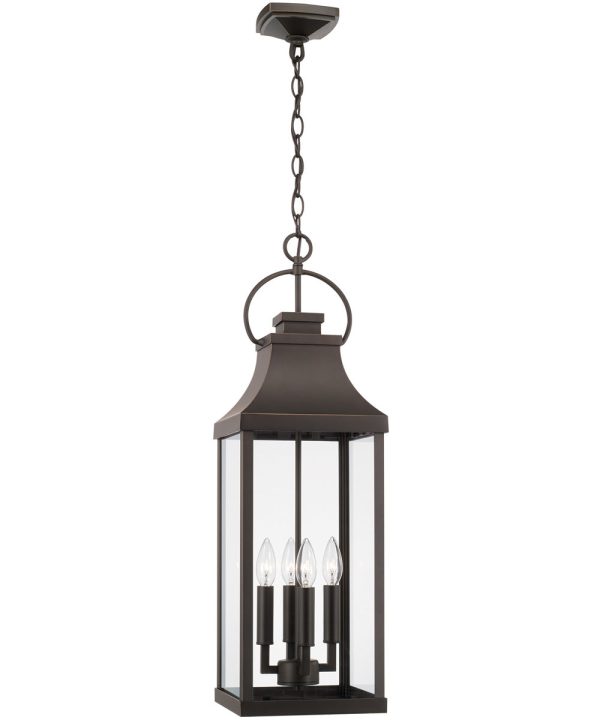 Bradford 4-Light Outdoor Hanging-Lantern Rain or Shine - Oiled Bronze Online Sale