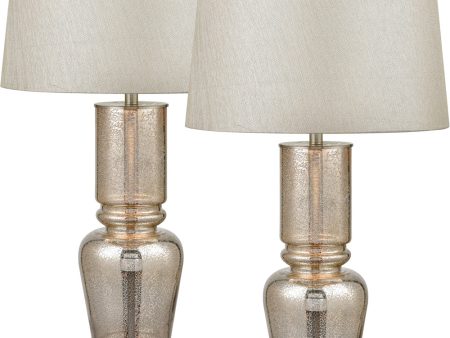 Sisely 35   High 1-Light Table Lamp - Set of 2 Silver Mercury Online Hot Sale