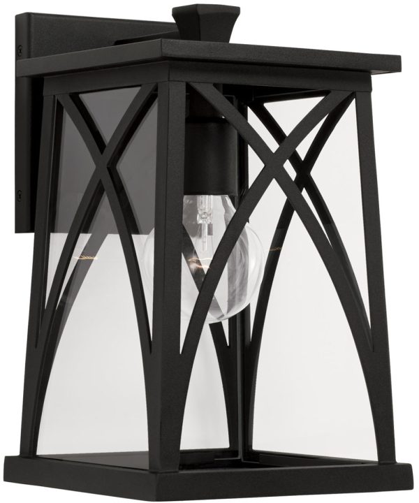 Marshall 1-Light Outdoor Wall-Lantern Rain or Shine - Black Supply