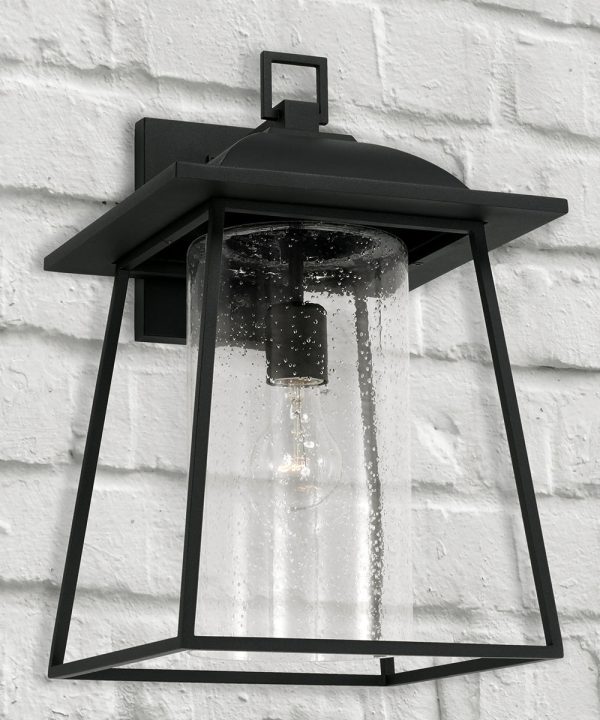 Durham 1-Light Outdoor Wall-Lantern Rain or Shine - Black Cheap