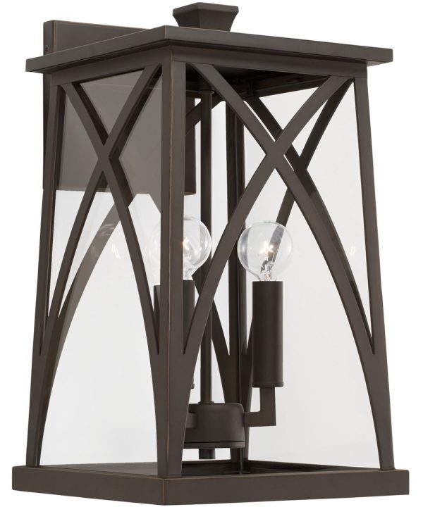 Marshall 3-Light Outdoor Wall-Lantern Rain or Shine - Oiled Bronze Discount