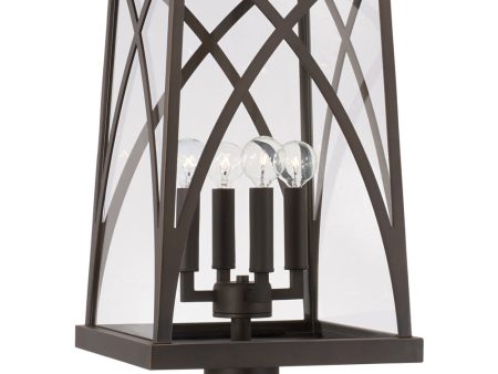 Marshall 4-Light Outdoor Post-Lantern Rain or Shine - Oiled Bronze Cheap