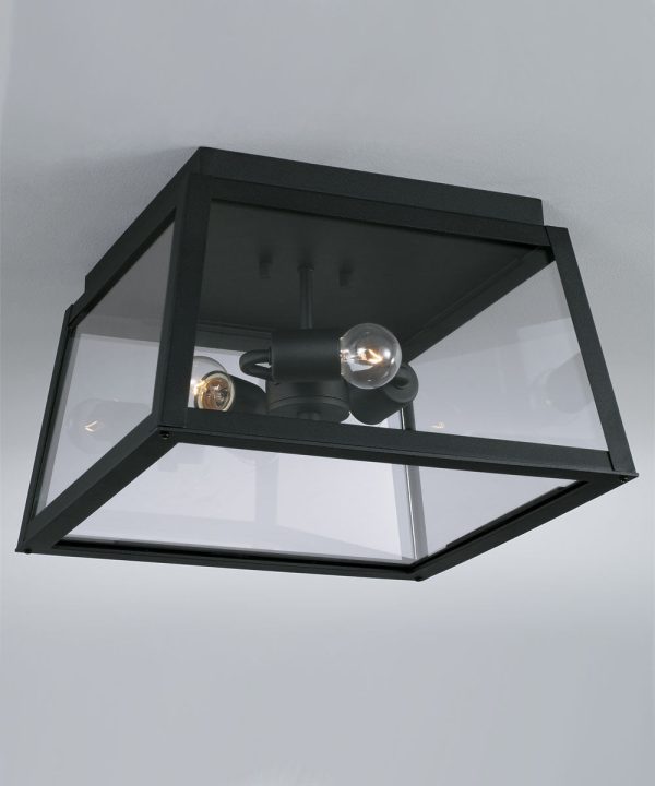 Leighton 3-Light Outdoor Flush Rain or Shine - Black For Cheap