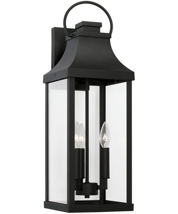 Bradford 3-Light Outdoor Wall-Lantern Rain or Shine - Black For Cheap