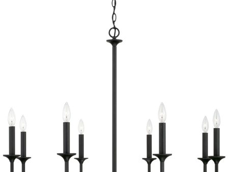 Clint 8-Light Chandelier Black Iron Supply