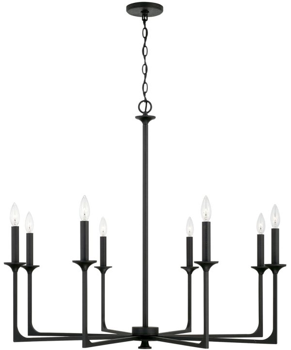 Clint 8-Light Chandelier Black Iron Supply