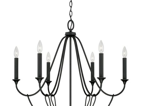 Bentley 6-Light Chandelier Black Iron on Sale