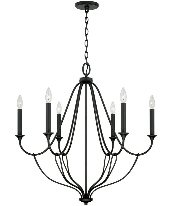 Bentley 6-Light Chandelier Black Iron on Sale