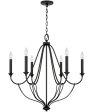 Bentley 6-Light Chandelier Black Iron on Sale