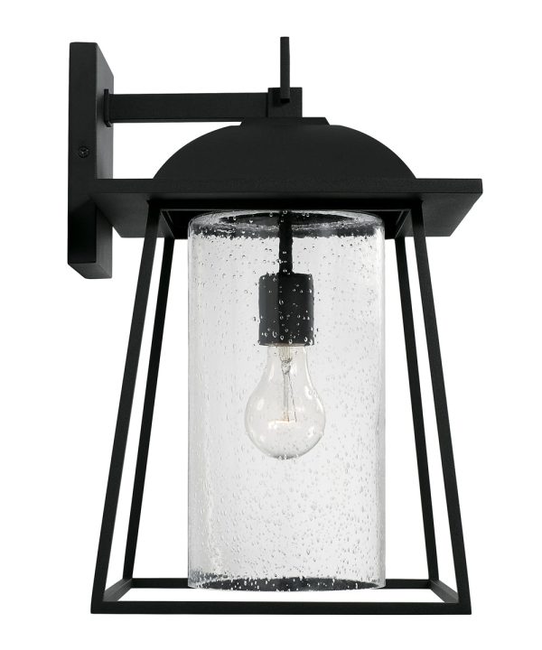 Durham 1-Light Outdoor Wall-Lantern Rain or Shine - Black Cheap