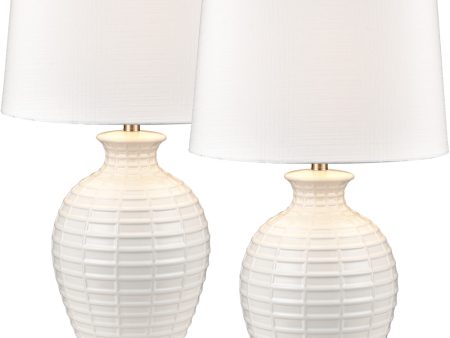 Junia 28   High 1-Light Table Lamp - Set of 2 White Online