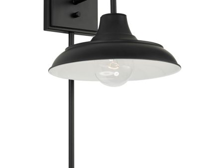 Jones 1-Light Plug In Sconce Matte Black, 10 W Sale