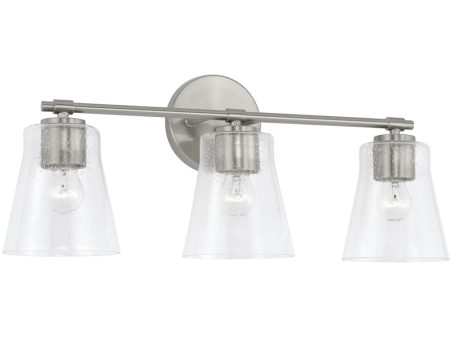 Baker 3-Light Vanity Brushed Nickel Online Sale