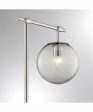 Lencho 1-Light Floor Lamp Brushed Nickel Smoke Glass Shade on Sale