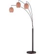 Kaden 3-Light 3-Light Arch Lamp Copper Bronze L.Brown Shade Fashion