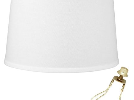 12x14x10  CLIP-ON FITTER White Linen Drum Lampshade Online Hot Sale