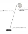 Roden 1-Light Floor Lamp Brushed Nickel Smoke Glass Shade Online Sale