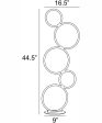 Fedora Led Floor Lamp 5 Rings Silver Sale