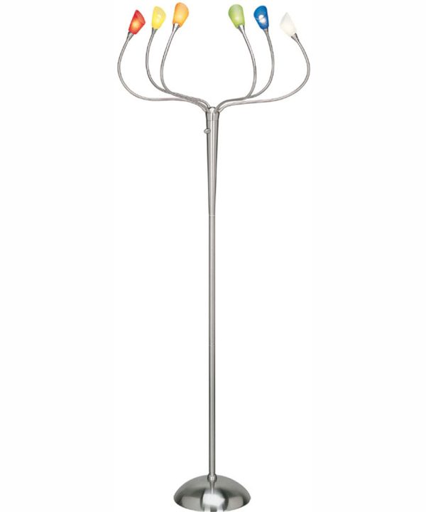 Lollipop 6-Light 6-Light Floor Lamp Ps With Multi Crackled Glass Shade Discount